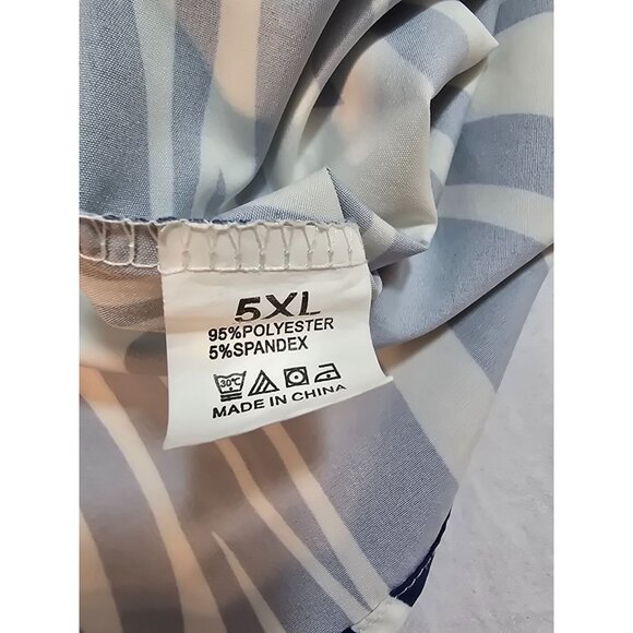 Womens Blue and White lightweight Sleeveless dress size 5XL Poly Spandex blend - Picture 5 of 12